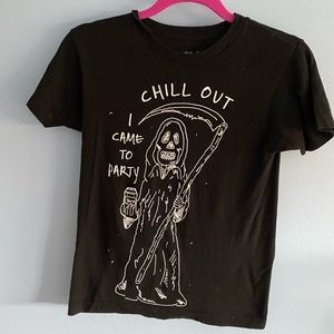 100% Cotton Graphic T-Shirt Grim Reaper Party